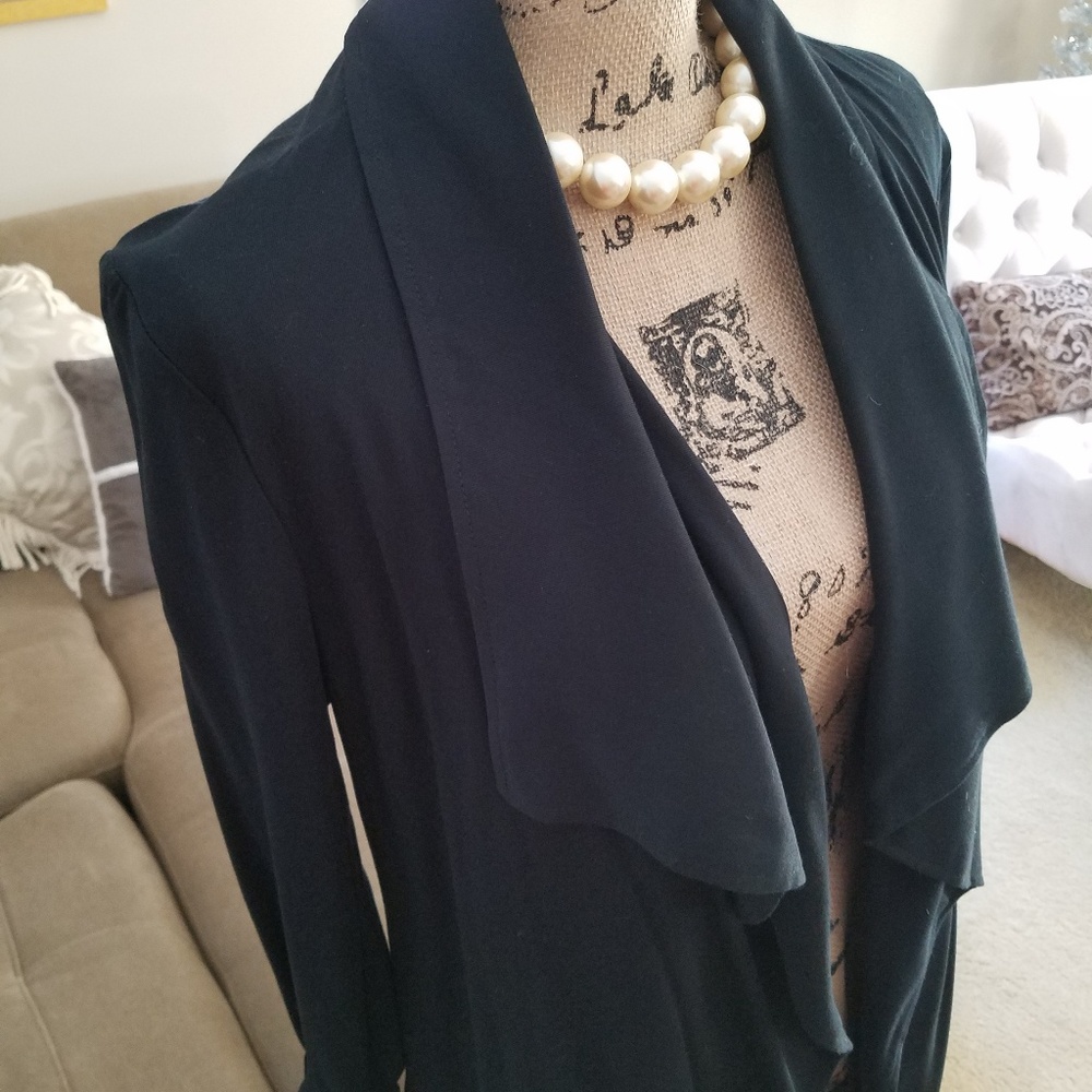 Draping Tie Belt Long Coat - Picture 3 of 8